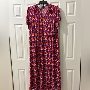 Madison Leigh Purple and Orange Maxi Dress